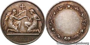 S7556 Médaille Mariage Homme Dieu Saint Mathieu Chapelle XIX Argent