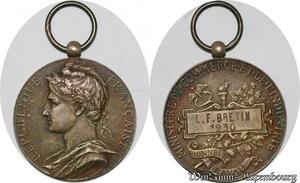 S7564 Médaille Ministère du CommerceIndustrie Bretin 1930 Boel Silvered