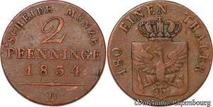 S7601 German States 2 Pfennig 1834 D Brandenburg-Preußen Friedrich Wilhelm III