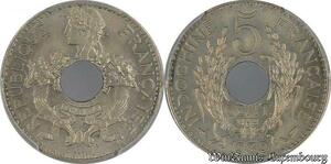 S7687 Rare French Indo China 5 Cents Marianne 1939 PCGS MS66 ->Faire Offre