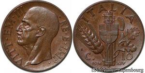 S7785 Italy 10 Centimes Vittorio Emanuele III 1936 R Roma FDC BU