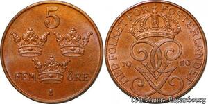 S7847 Suède Sweden 5 Öre Gustave V 1950 FDC ! -> Make Offer