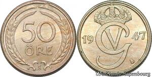 S7858 Suède Sweden 50 Öre Gustave V 1947 FDC -> Make Offer