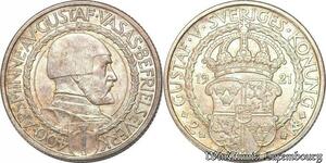 S7865 Suède Sweden 2 Kronor Gustave V 1921 W Silver UNC -> Make Offer