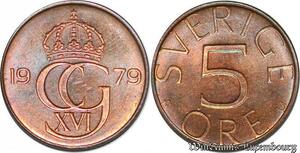 S7884 Suède Sweden 5 Öre Gustave VI 1979 FDC-> Make Offer