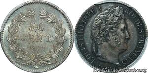 S7956 50 Centimes Louis-Philippe 1847 K Bordeaux PCGS AU55
