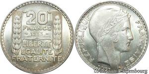S7969 20 Francs Turin 1933 PCGS MS64 Argent Silver ->Faire Offre