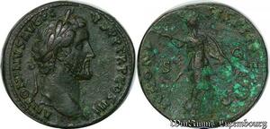 S4035 Unique Sesterce A. Pieux 138-161 R.Antoninvs Pivs Pp Tr P Ivnoni Sispitae