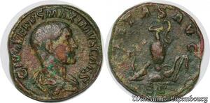S4043 Rare Maximus Caesar Maximinus I 235-238 Sestertius Rome Germ Pietas Avg