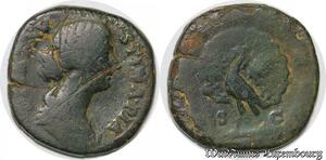 S4061 Rare Sesterce Diva Faustina Minor Big Peacock Rome 176 Consecratio