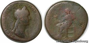 S4079 Rare Sesterce Sabina Hadrian Wife Æ Ad 133 Sabina Avgvsta Hadriani