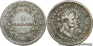 S2007 Rare Italy Lucques Piombino 1 Franco Elisa Bonaparte Felice Baciocchi 1808 Florence Silver