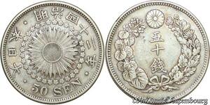 S2018 Japan 50 Sen Mutsuhito An 43 1910 Silver - Faire Offre