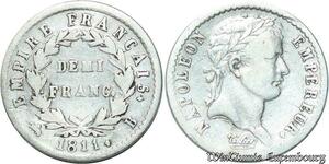 S2027 Rare France 1/2 Franc Napoléon 1811 B Rouen Argent Silver - Faire Offre
