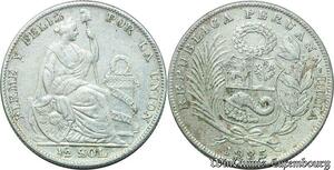 S2055 Peru 1/2 Sol 1935 Silver ->Make offer