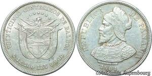 S2056 Panama 25 Centesimos 1904 Silver Superbe +++ ->Make offer