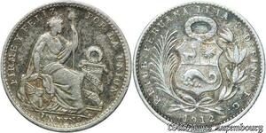 S2062 Peru 1 Dinero 1912 Silver ->Make offer