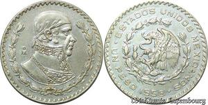 S2109 Mexico Republic 1 Peso 1958 Estados Unidos Mexicanos Silver ->Make offer