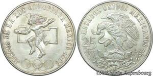 S2110 Mexico 25 Pesos Grand module Jeux Olympiques Mexico 1968 Silver ->Make offer