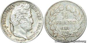 S2144 France 1/4 Franc Louis-Philippe 1841 A Paris Argent Silver ->Faire Offre