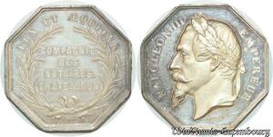 S2170 France Jeton Notaires Napoléon Empereur Chateaudun Oudiné Argent Silver FDC