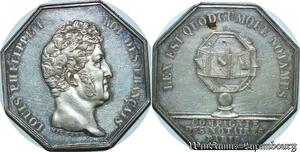 S2180 France Rare Jeton Compagnie Notaires Paris Louis-Philippe I Michaut Argent