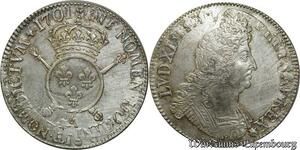 S2357 Rare France Ecu Louis XIV Aux Insignes 1701 A Paris Argent Silver Qualité !