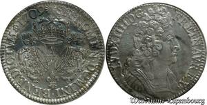 S2364 Rare France Ecu Louis XIV Aux 3 Couronnes 1709 A Paris Argent Silver Revers SUP