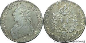 S2383 Rare France Ecu Louis XVI Aux Branches d'Olivier 1785/4 I Limoges Argent