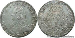 S2400 Rare France Ecu Louis XV Au Bandeau 1726 A Paris Argent Silver SUP