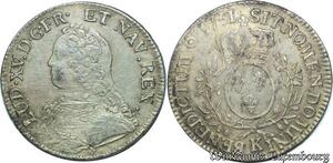 S2403 Rare France Ecu Louis XV Au Bandeau 1731 K Bordeau Argent Silver - Faire Offre