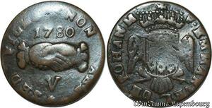 S2426 Rare Malta Cinquino 1780 E.de Rohan Polduc 1775 - 1797 Cuivre Copperµ