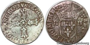 S2473 France 1/4 Ecu Henri IV 1589-1610  Croix Fleurdelisée 1603 T Nantes Silver SUP