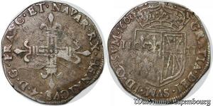 S2474 France 1/4 Ecu Henri IV 1589-1610 de Navarre 1603 Saint-Palais Silver