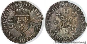 S2495 Rare France Douzain aux croissants François II Henri II 1550 O Moulis