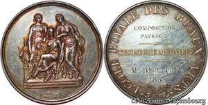 S2554 France Médaille Cours Piano Mlle Maingon Paris Ducray 1894 Silvered