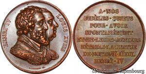 S2558 France Médaille Henri IV Louis XVIII Rétablissement Statue Henri IV