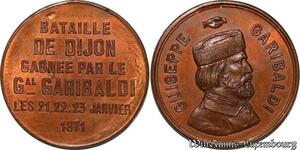 S2979 France Rare Médaille Giuseppe Garibaldi Bataille Dijon 1871 Superbe