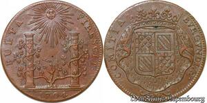 S3140 France Jeton Etats Bourgogne Louis XIV Prince de Condé Fulta Virescit 1704 SUP