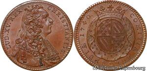 S3144 Rare France Jeton Etats Bourgogne Louis XV Rex Christianiss 1740 FDC