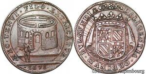 S3154 Très Rare France Jeton Etats Bourgogne Nec Tenui Filo Extricatur 1678 Labyrinthe
