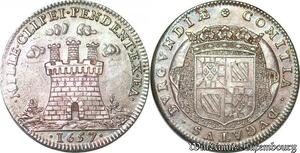 S3191 Rare France Jeton Louis XIV Etats Bourgogne Mille Clipei Pendent 1657 Silver SUP