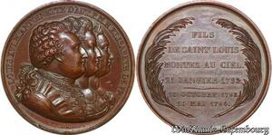 S3260 France Rare Médaille Convention Mort de la famille royale Barre 1794 Paris