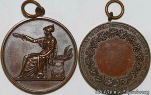 S3265 France Médaille Société Centrale Agriculture Brenet 1856 Cantal avec bélière