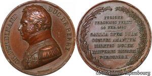S3269 France Médaille Ferdinand Duc De Berry Gayrard 1820 Pugione Percussus Peritt