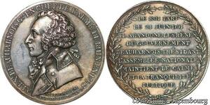 S3284 France Médaille Alexandre Beauharnois Général Armée Rhin 1793 Argent Silver