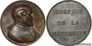 S3298 France Rare Médaille St Vincent De Paule Hospice Maternité Fecit - Faire Offre