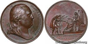 S3307 France Médaille Louis XVIII Roi Charte Constitutionnelle Andrieu 1814 SPL