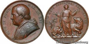 S3378 Médaille Pius IX Pont Max An XVI Deus Meus Concludat Voigt 1861