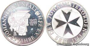 S3398 Medal Malta Johanniter Unfallhilfe 25 Jahre Der orden 1113 1977 Silve